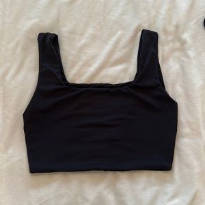 Parallel Apparel Black Square Neck Top